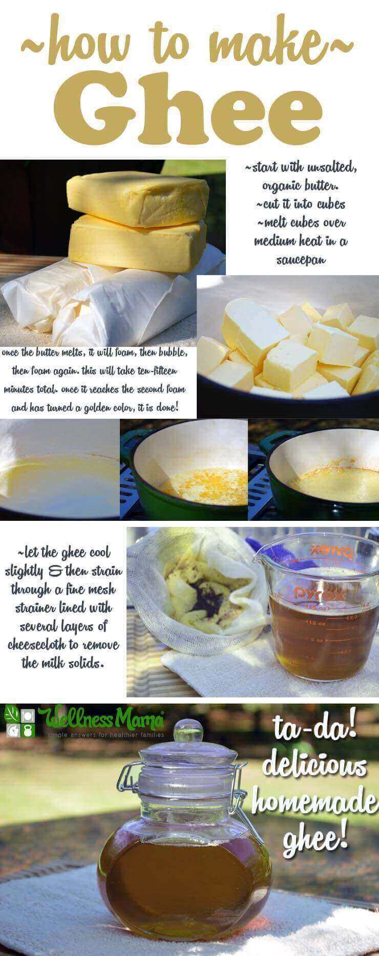 Ghee is a clarified butter made from removing the milk proteins from butter. It is a traditional sacred food in many cultures and has incredible flavor.