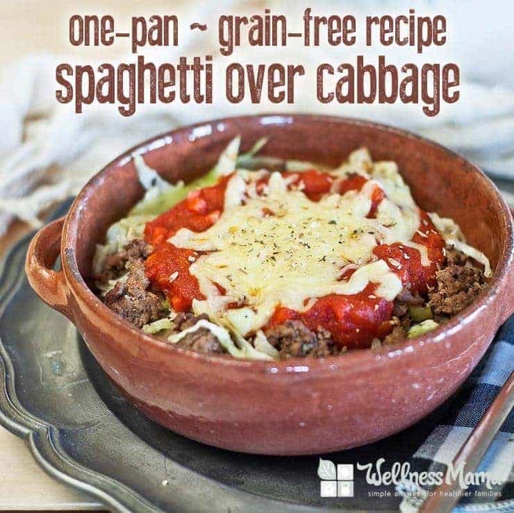 Grain Free One Pan Spaghetti Recipe (Over Cabbage)