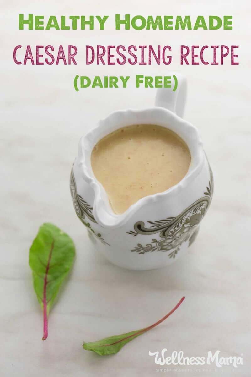 This delicious homemade caesar dressing recipe rivals the best restaurant versions and uses oil, vinegar, egg, parmesan and herbs.