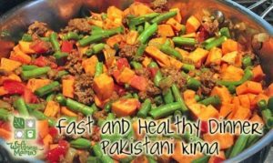healthy paleo pakistani kima with sweet potatoes