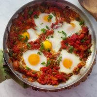 traditional shakshouka eggs breakfast